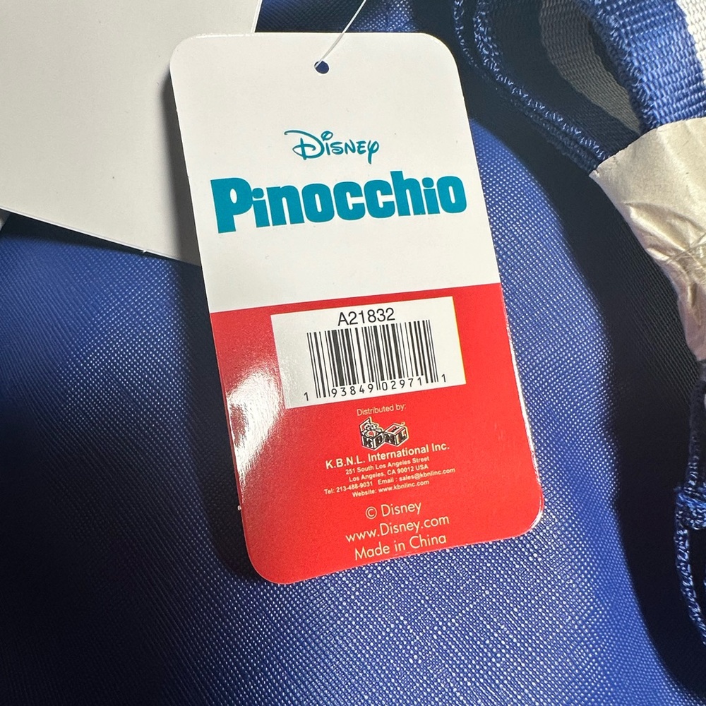 Disney Pinocchio‎ Purse Backpack 11″ Faux Leather Travel Blue Bag Jiminy Cricket - Picture 4 of 13